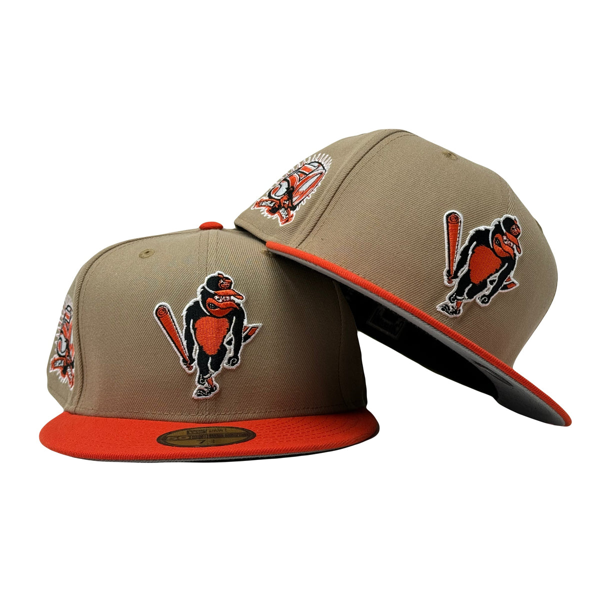 Baltimore Orioles 50th Anniversary Mascot Camel Orange Visor 5950 New Era Fitted Hat