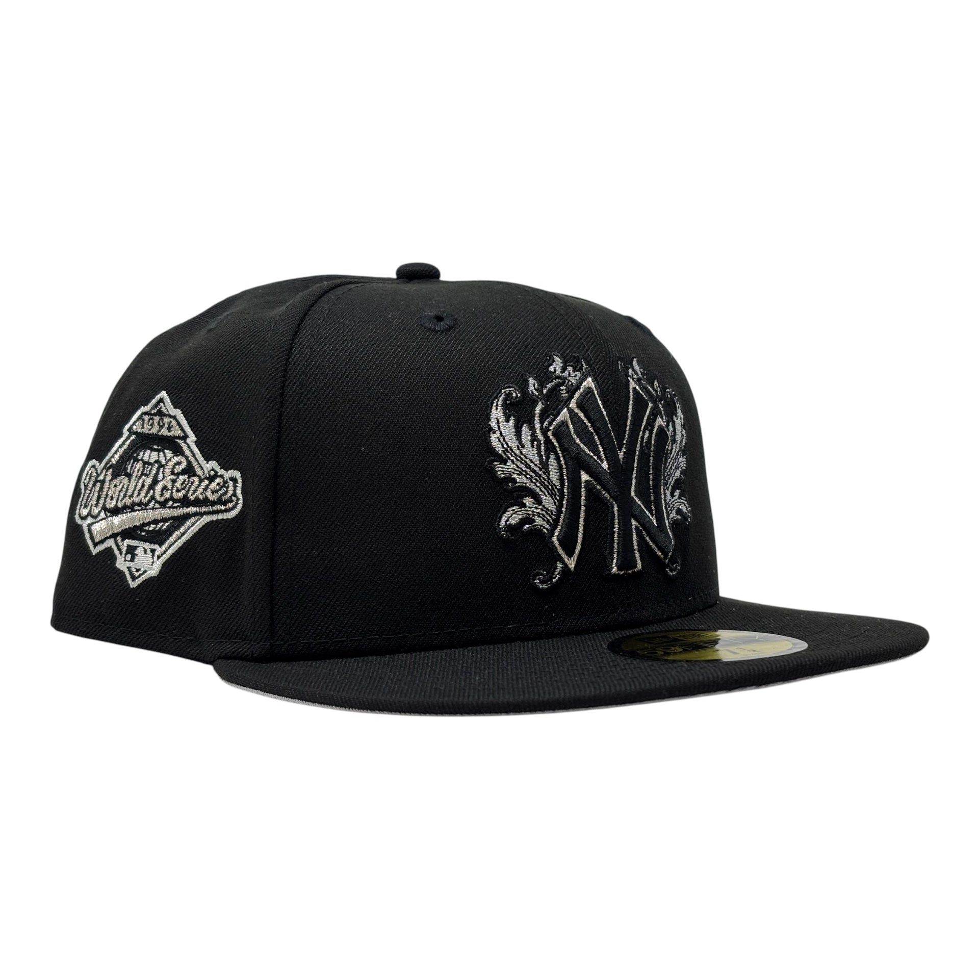 New York Yankees 1996 World Series iconic interlocking Fitted Hats-Black
