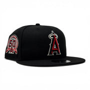 Los Angeles Angels 50th Anniversary Snapback Hats-Black Red