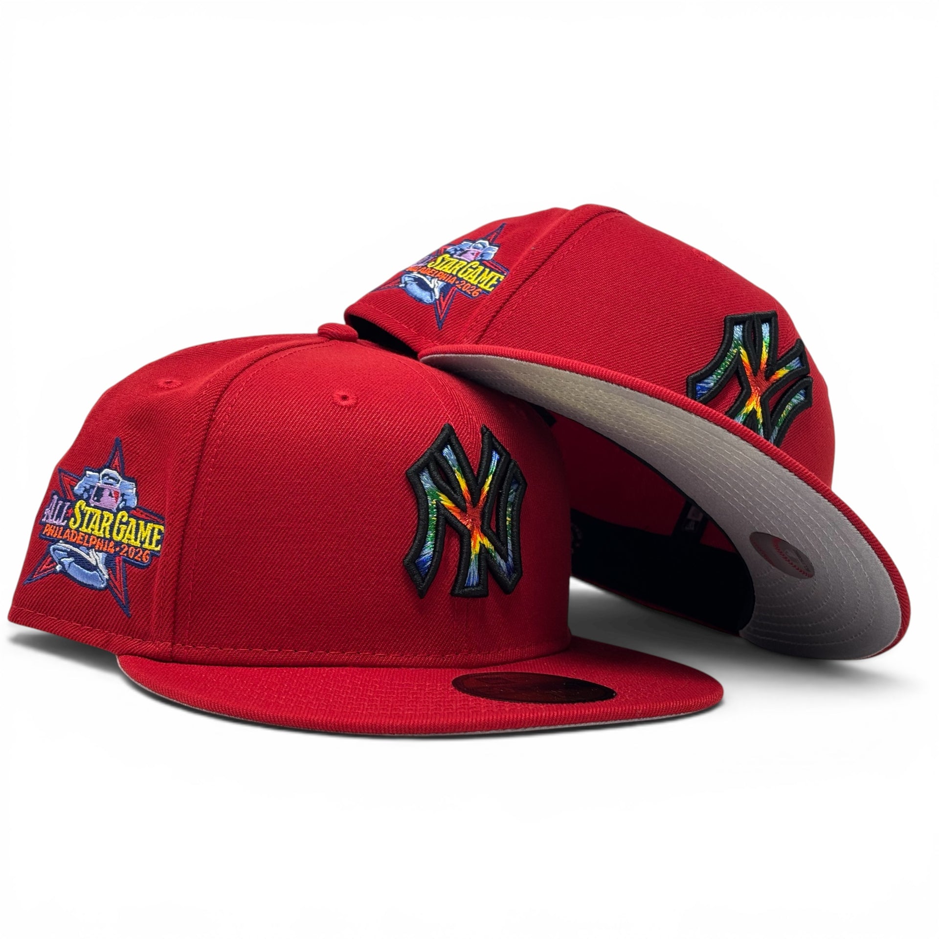 New York Yankees 2026 All Star Game  Tie Dye Logo New Era Fitted Hats-Red