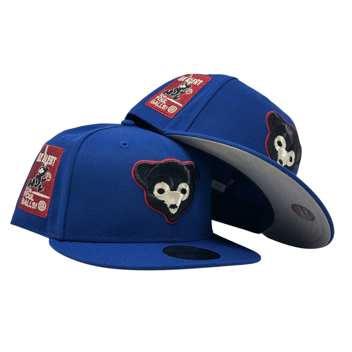 Chicago Cubs Be Alert Foul Ball Logo New Era Fitted Hats-Royal