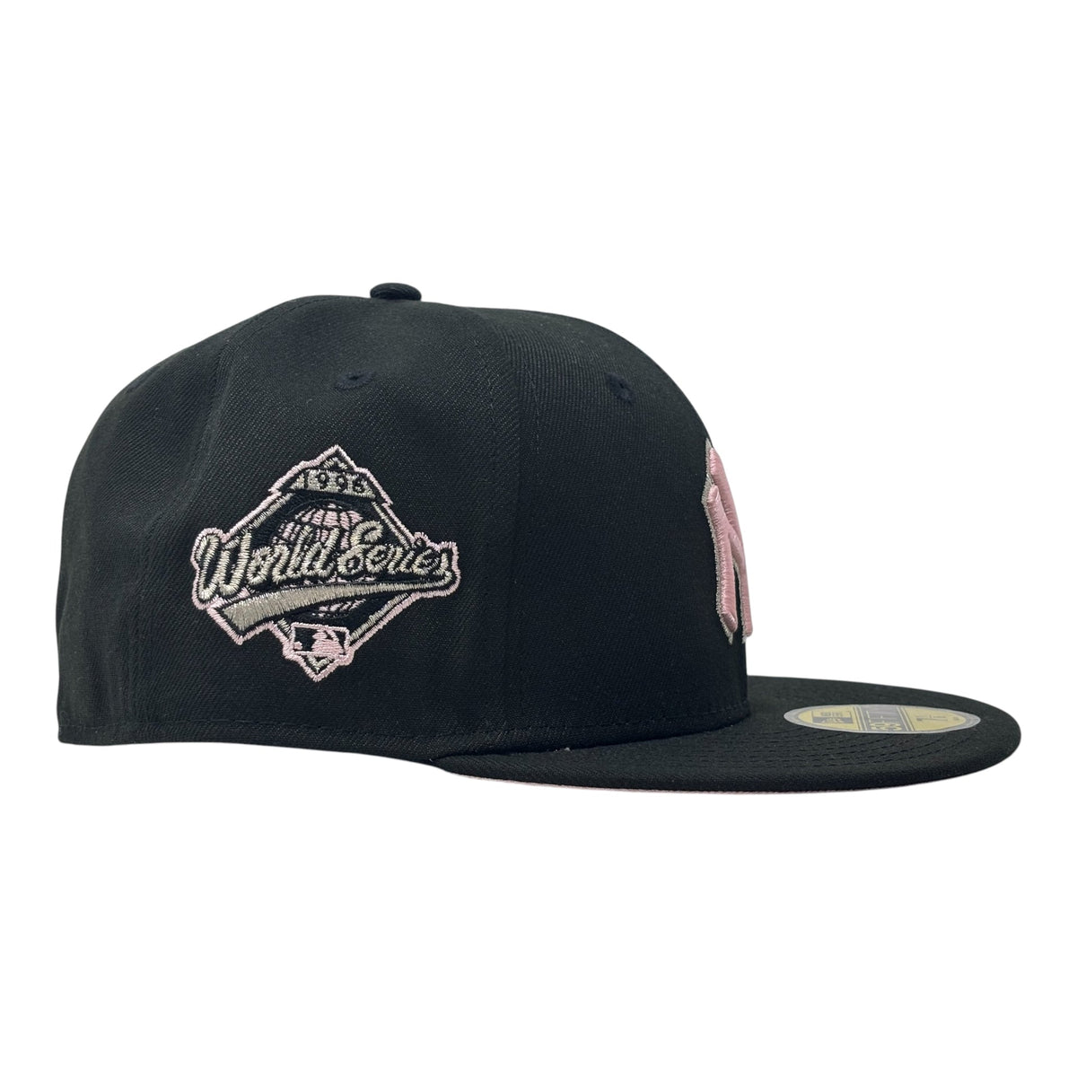 New York Yankees 1996 World Series Pink Brim New Era Fitted Hat-Black