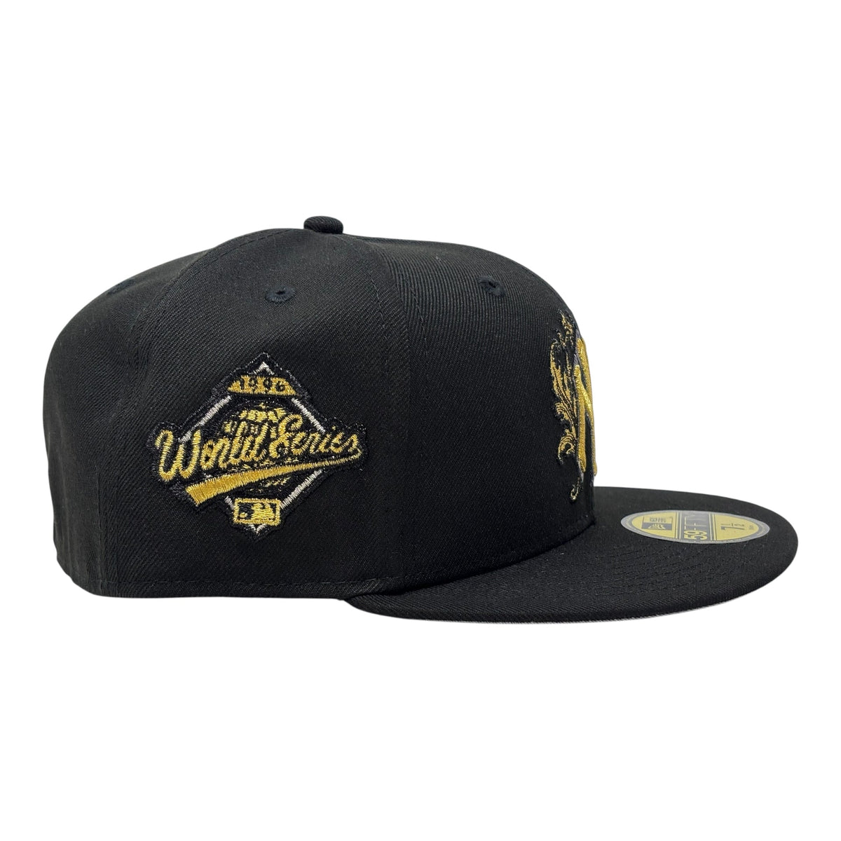 New York Yankees 1996 World Series iconic interlocking Fitted Hats-Black Gold