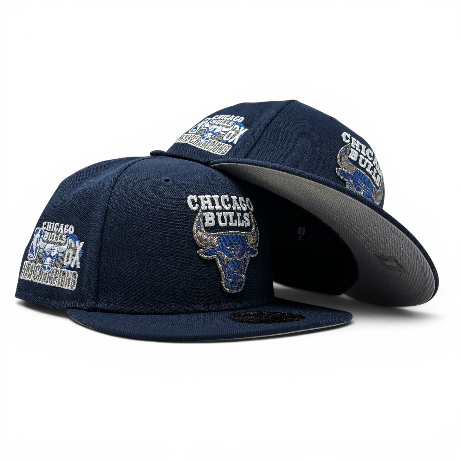 Chicago Bulls 6X NBA Champions Fitted Hat to Match Jordan Flint 13