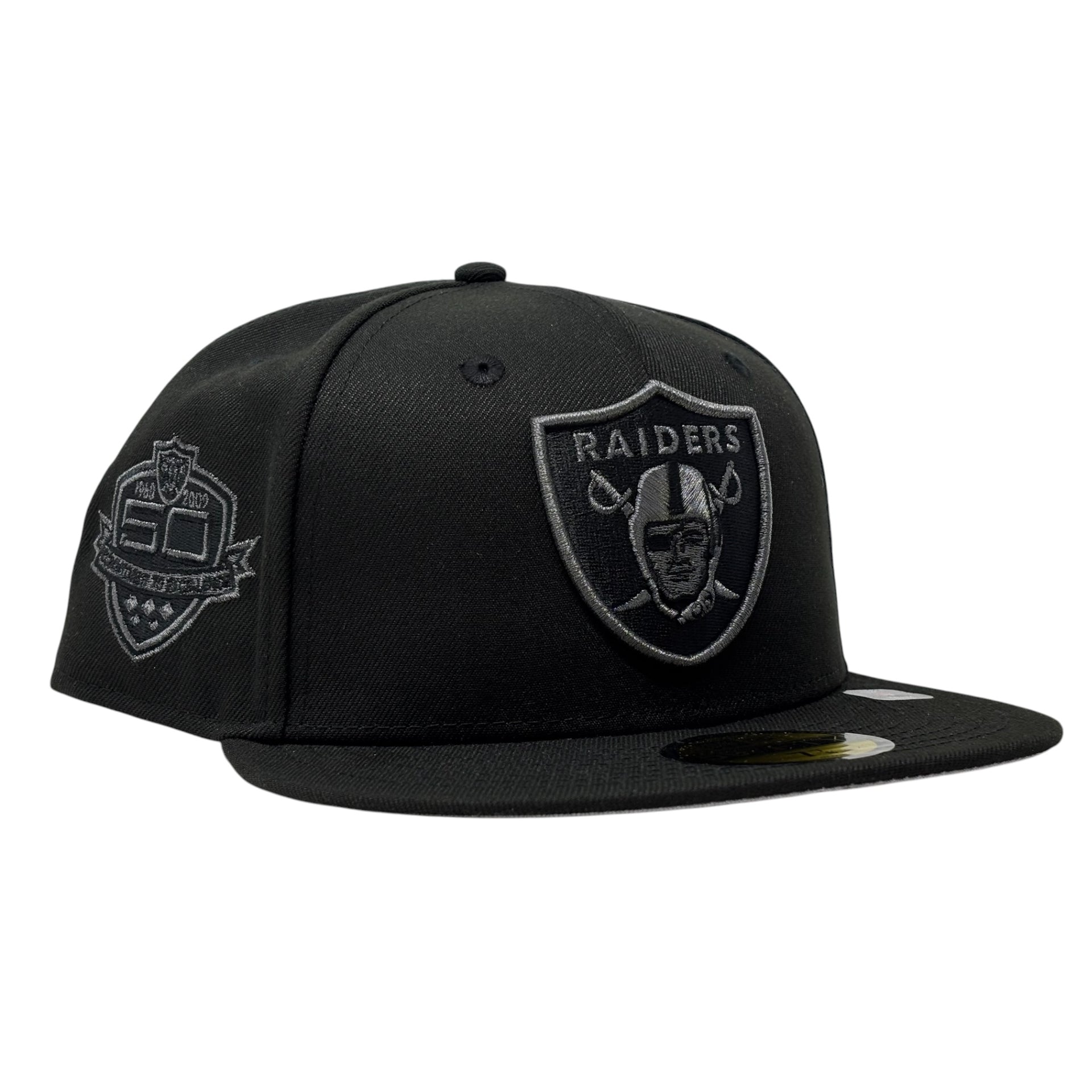 Oakland Raiders 50th Anniversary 59Fifty Fitted Hats-Black