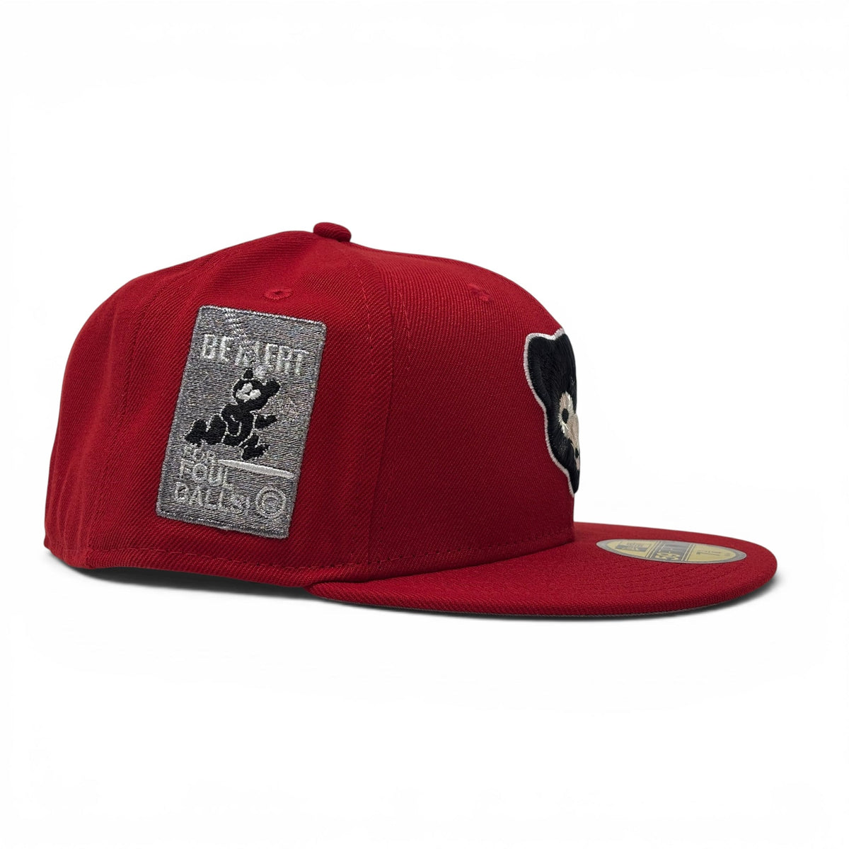 Chicago Cubs Be Alert Foul Ball Logo New Era Fitted Hats-Red