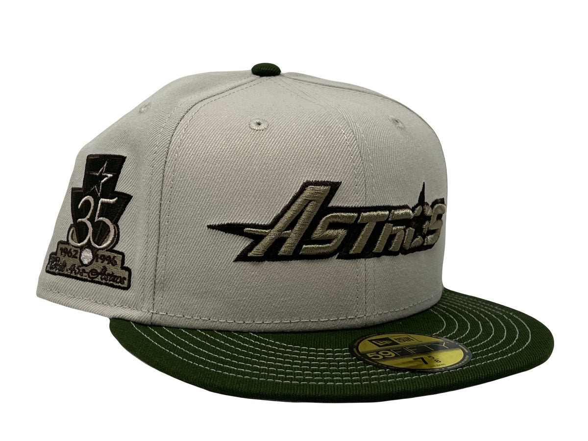 Houston Astros Stone Pack Rifle Green Visor Stitch New Era Fitted