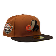 Montreal Expos 25th Anniversary Rust Orange Brown Visor Vegas Gold Brim New Era Fitted Hat