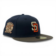 San Diego Padres 25th Anniversary New Era Fitted Hat-Navy Brown