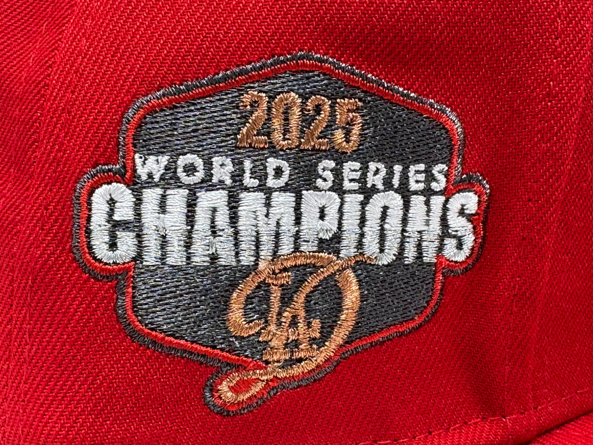 Los Angeles Dodgers 2025 World Series Champions Ohtani Fitted Hats-Red
