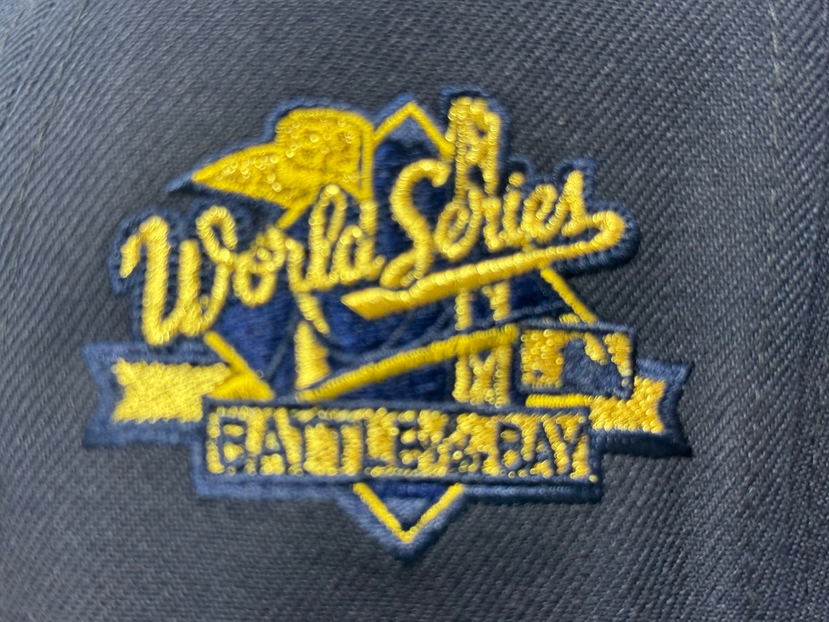Oakland Athletics 1989 World Series Fitted Hats-Navy