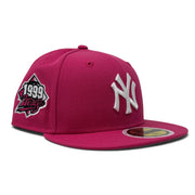 New York Yankees 1999 World Series New Era fitted Hat-Dark Pink