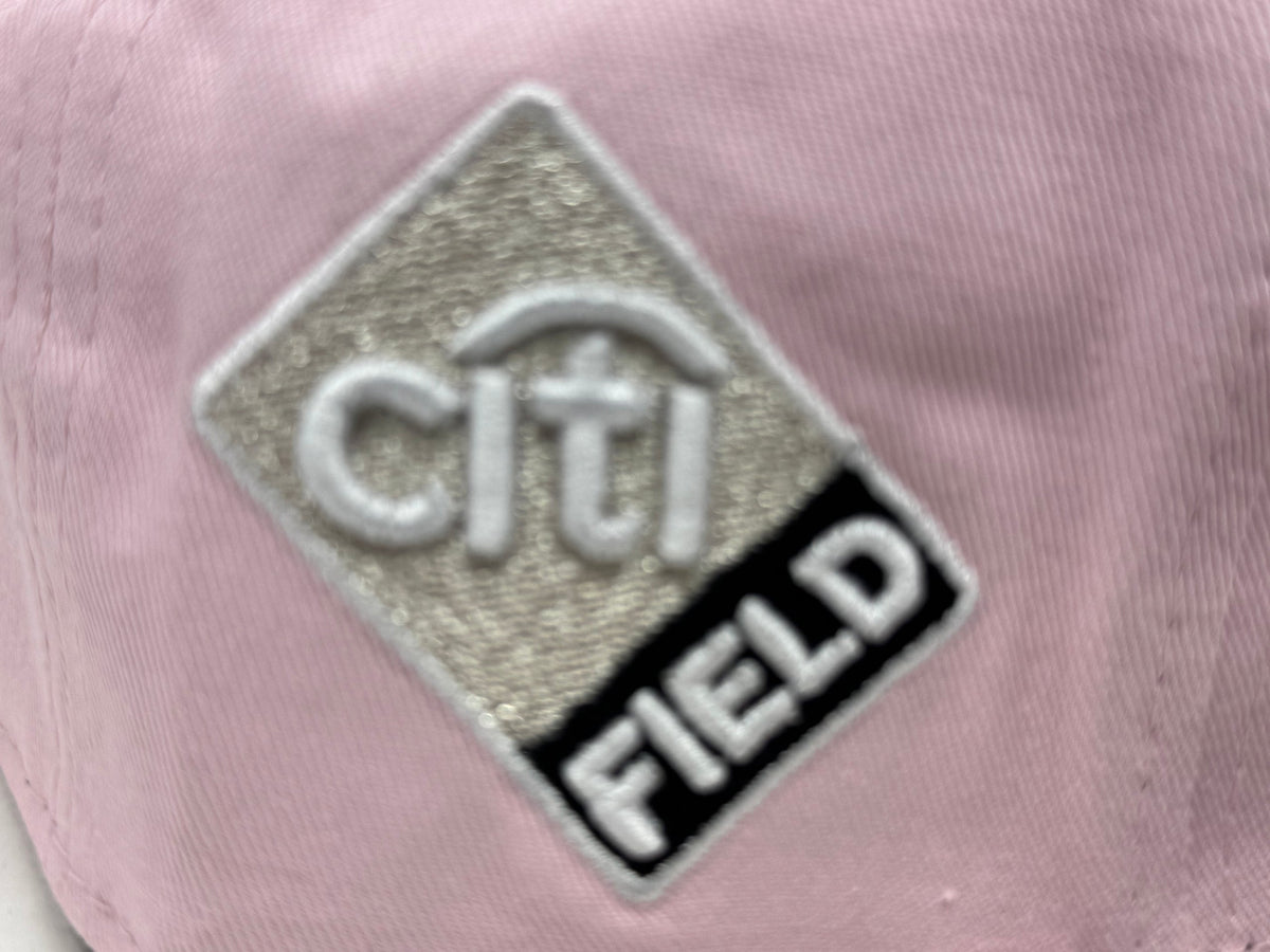 New York Mets Citi-Field Glow in the Dak Logo Fitted Hat-Pink Black