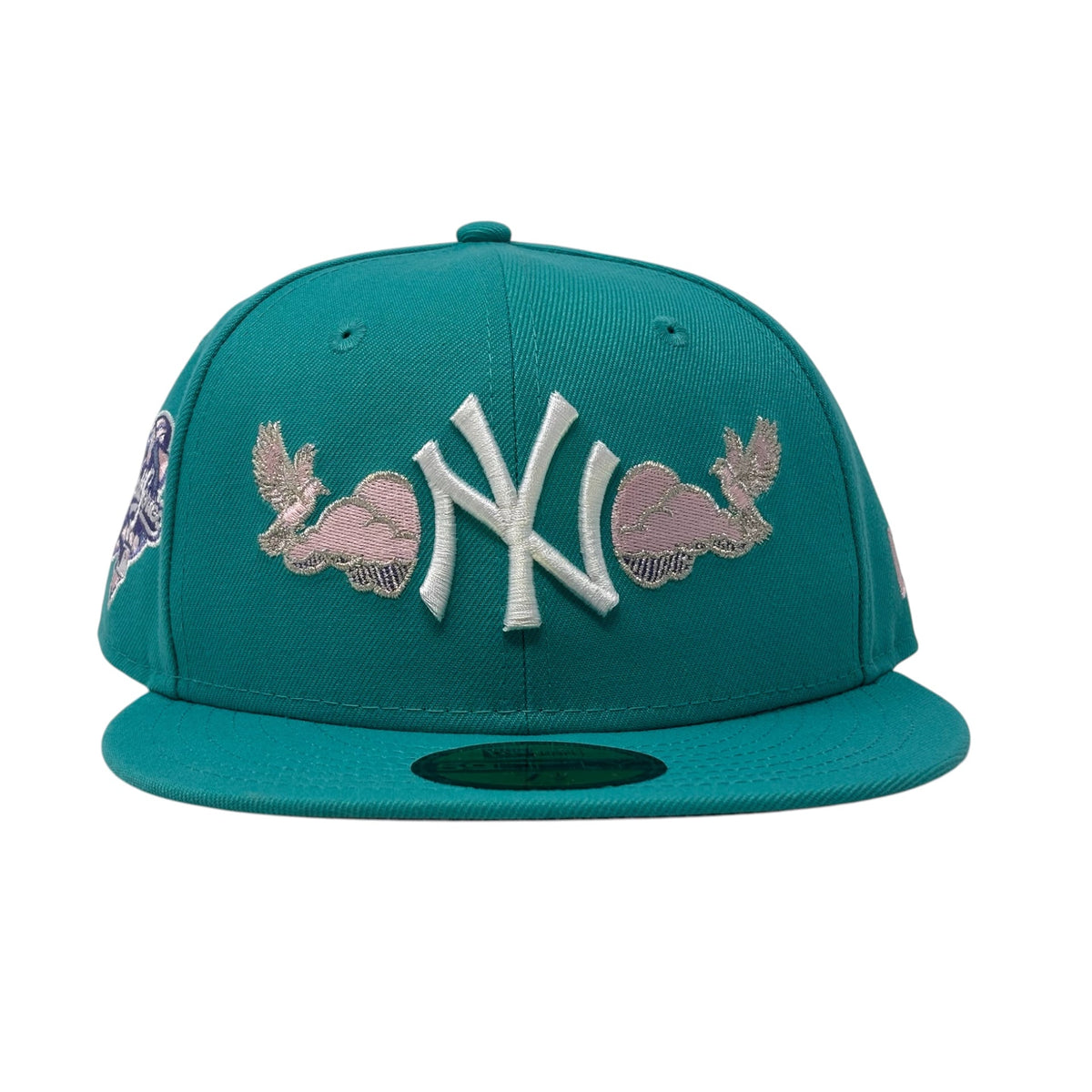 New York Yankees 2000 World Series Bird in the Cloud Fitted Hats-Teal