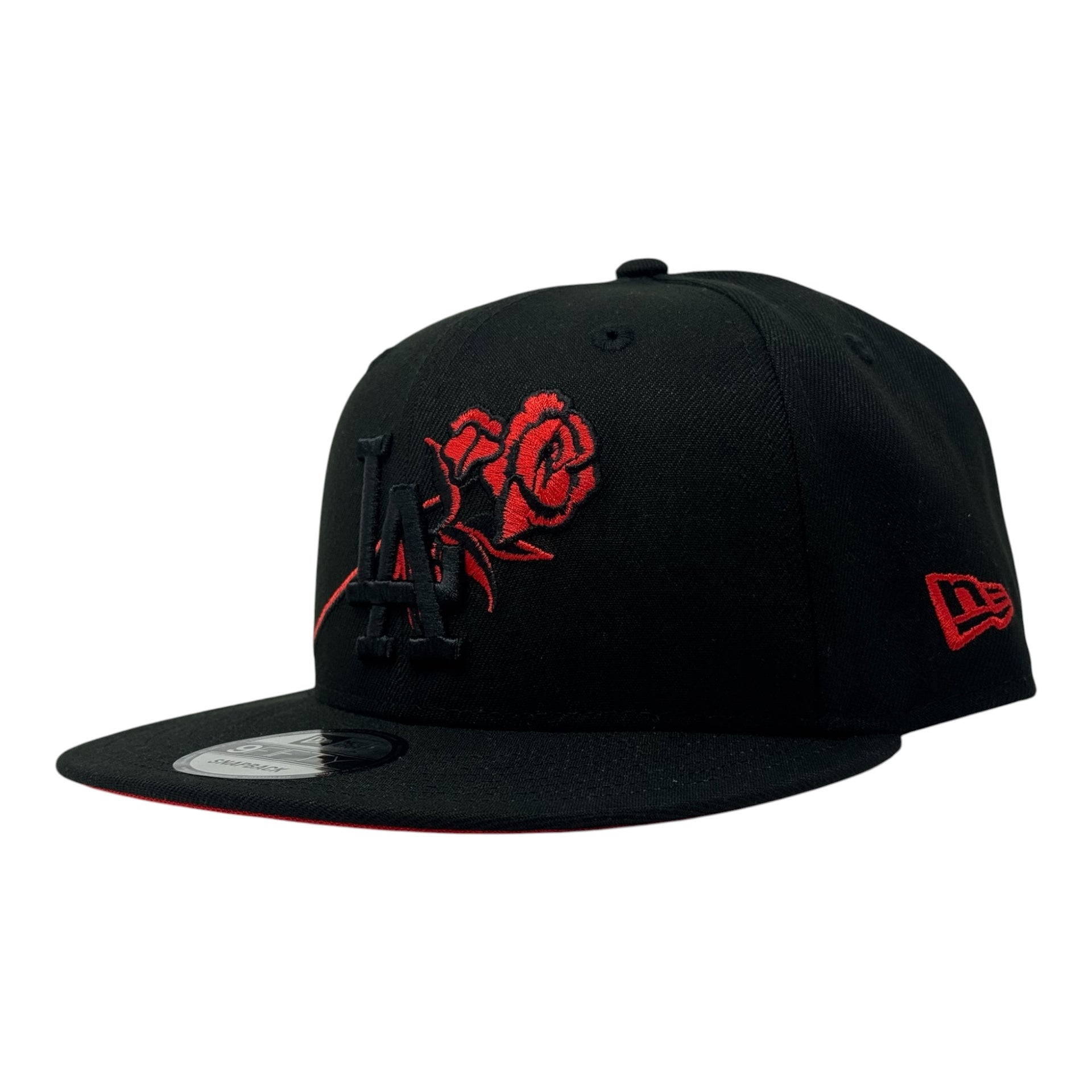 Los Angeles Dodgers 2025 World Champions Floral Logo Snapback-Black
