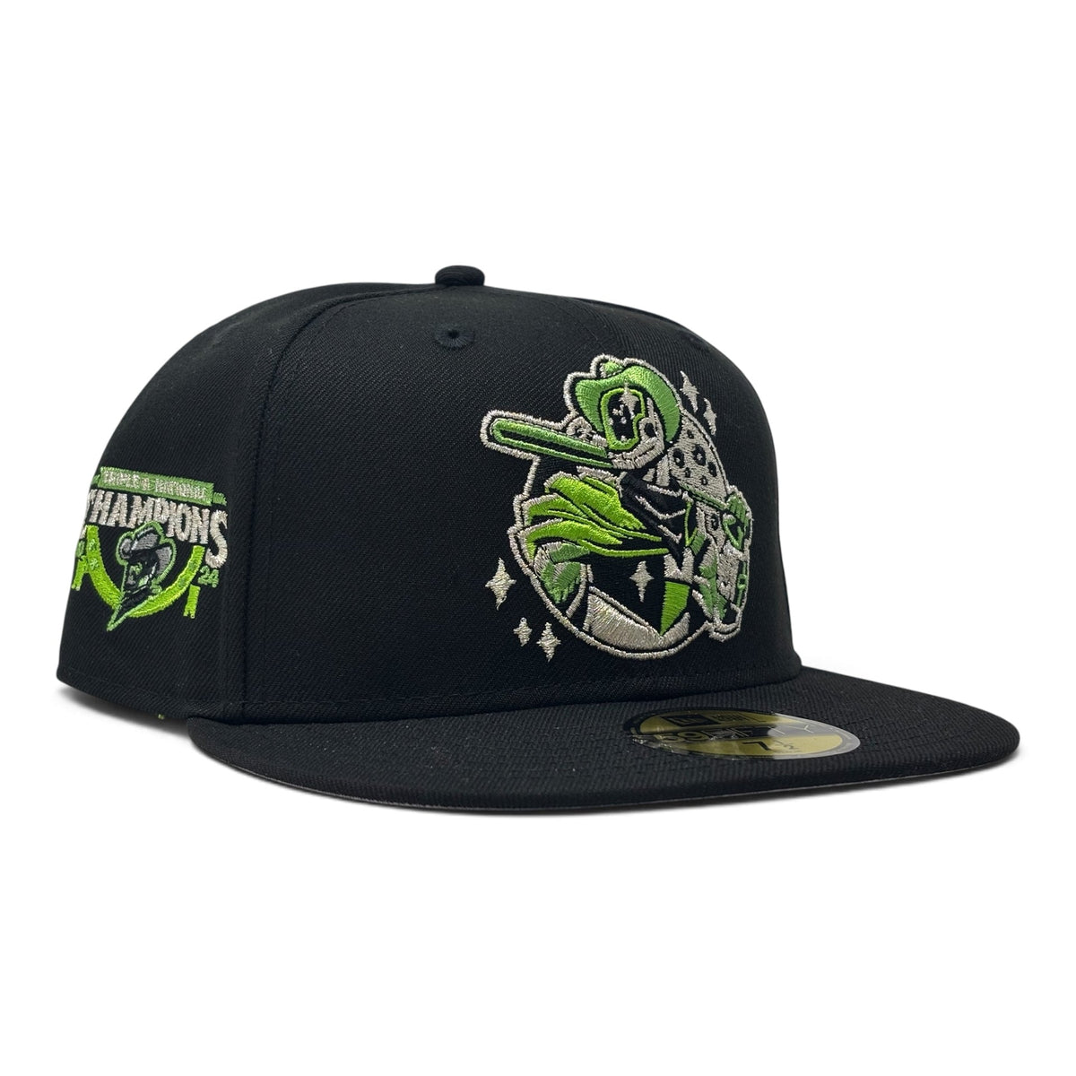 Houston Sugar Land Space Cowboys Triple A National Champions Fitted-Black Lime