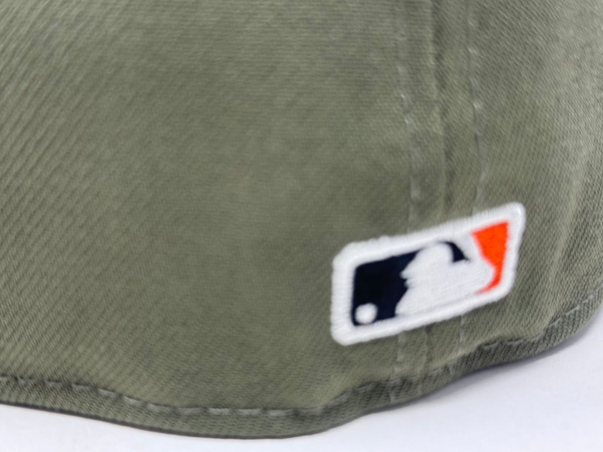 New York Yankees 25th Anniversary Champions Shadow Logo Fitted Hats-Olive