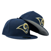 Los Angeles Rams New Era 59 fifty Fitted Hat Cap Navy Blue