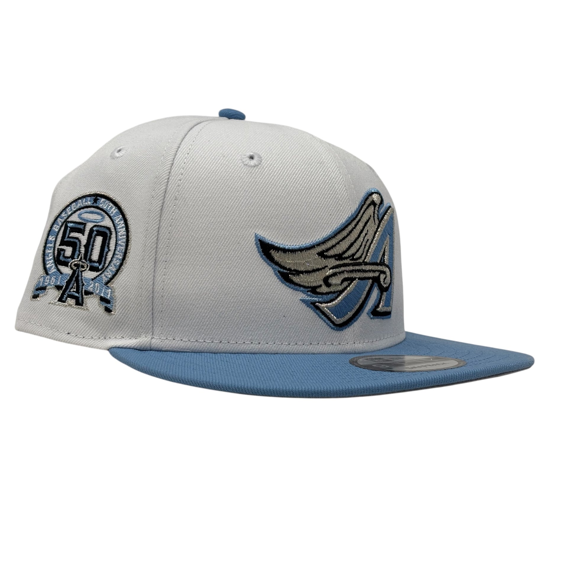 Los Angeles Angels 50th Anniversary New Era Snapback  Hats-White/Sky