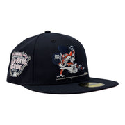 Detroit Tigers 2005 All Star Game Sliding Kitty Pink Brim Fitted Hat-Navy