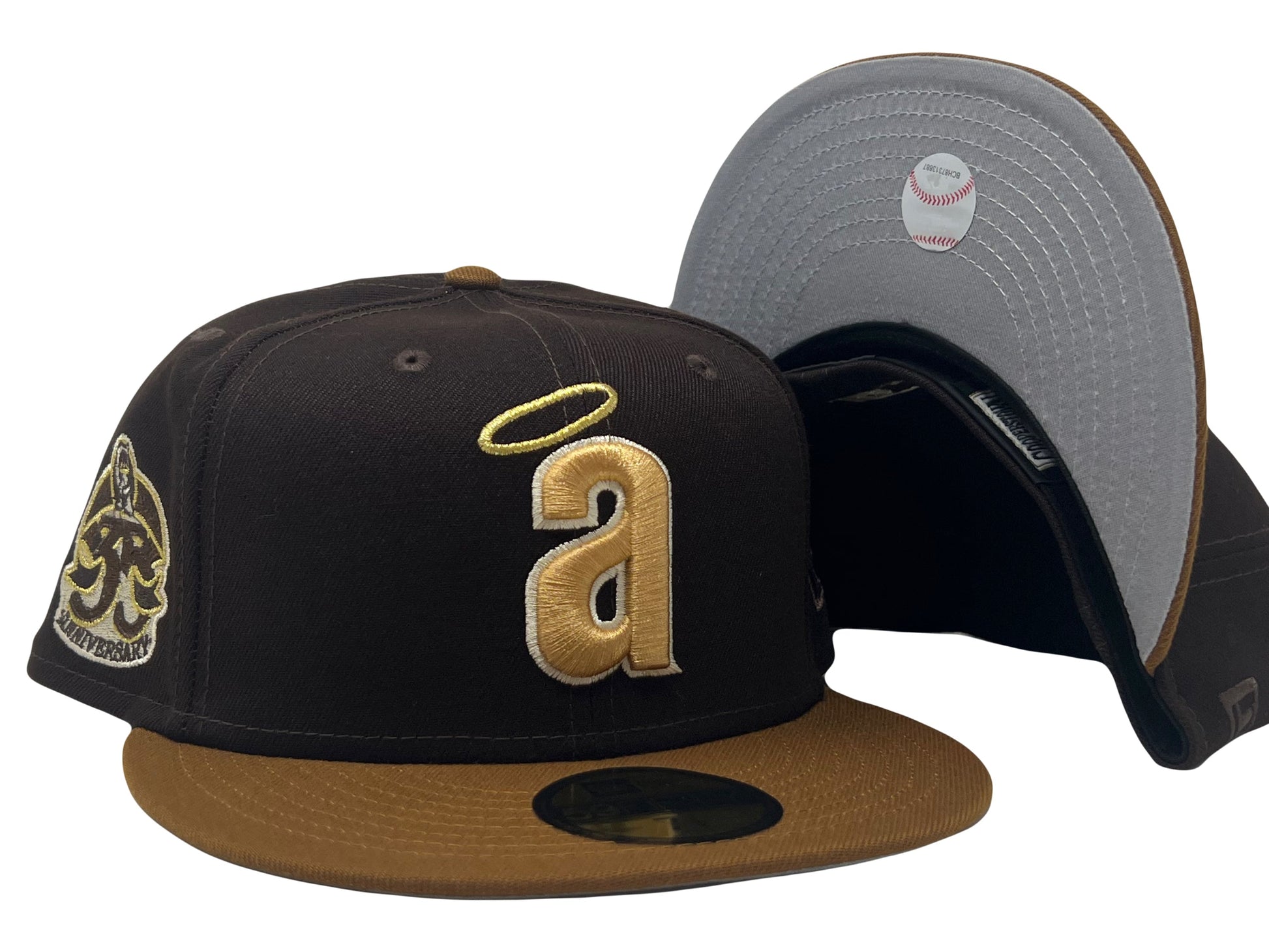 Dark Brown Toast Angels 35th Anniversary New Era Fitted Hat