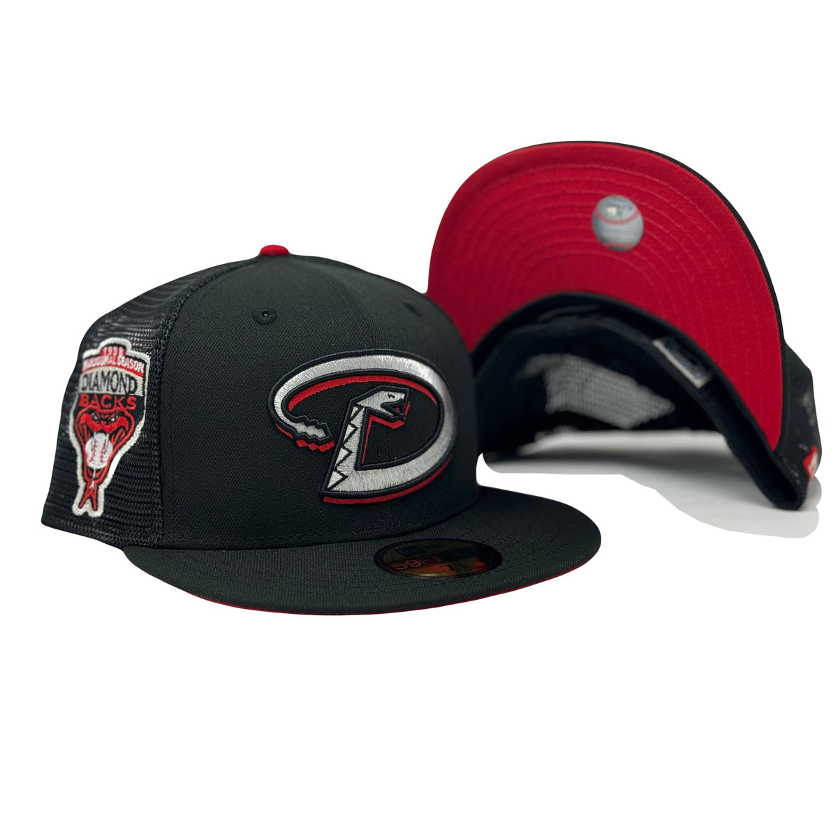 Arizona Diamondbacks 1998 Inaugural Season Black Trucker Fitted Hat