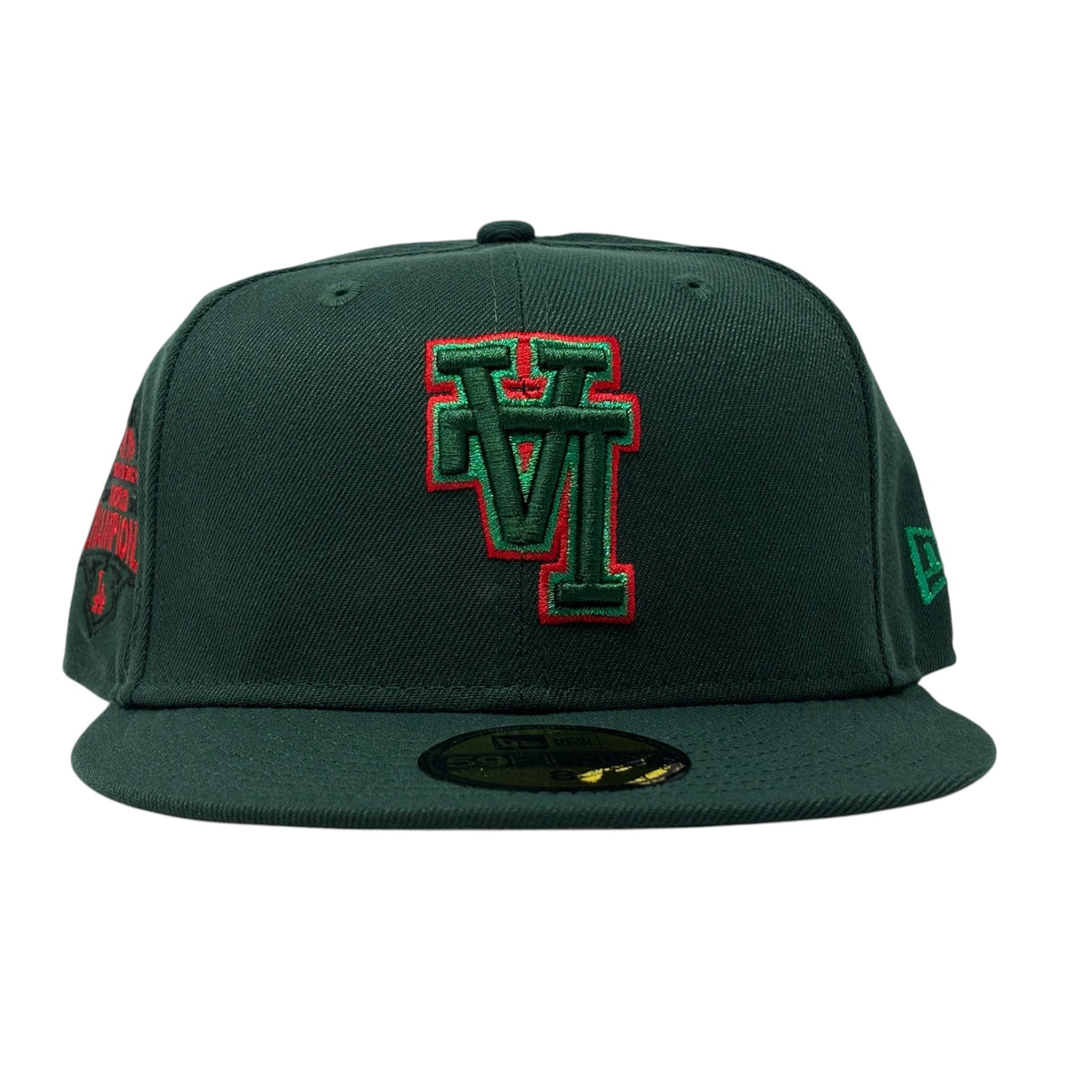 Los Angeles Dodgers 2025 World Champions Up-Side Down Logo Fitted Hat-Green