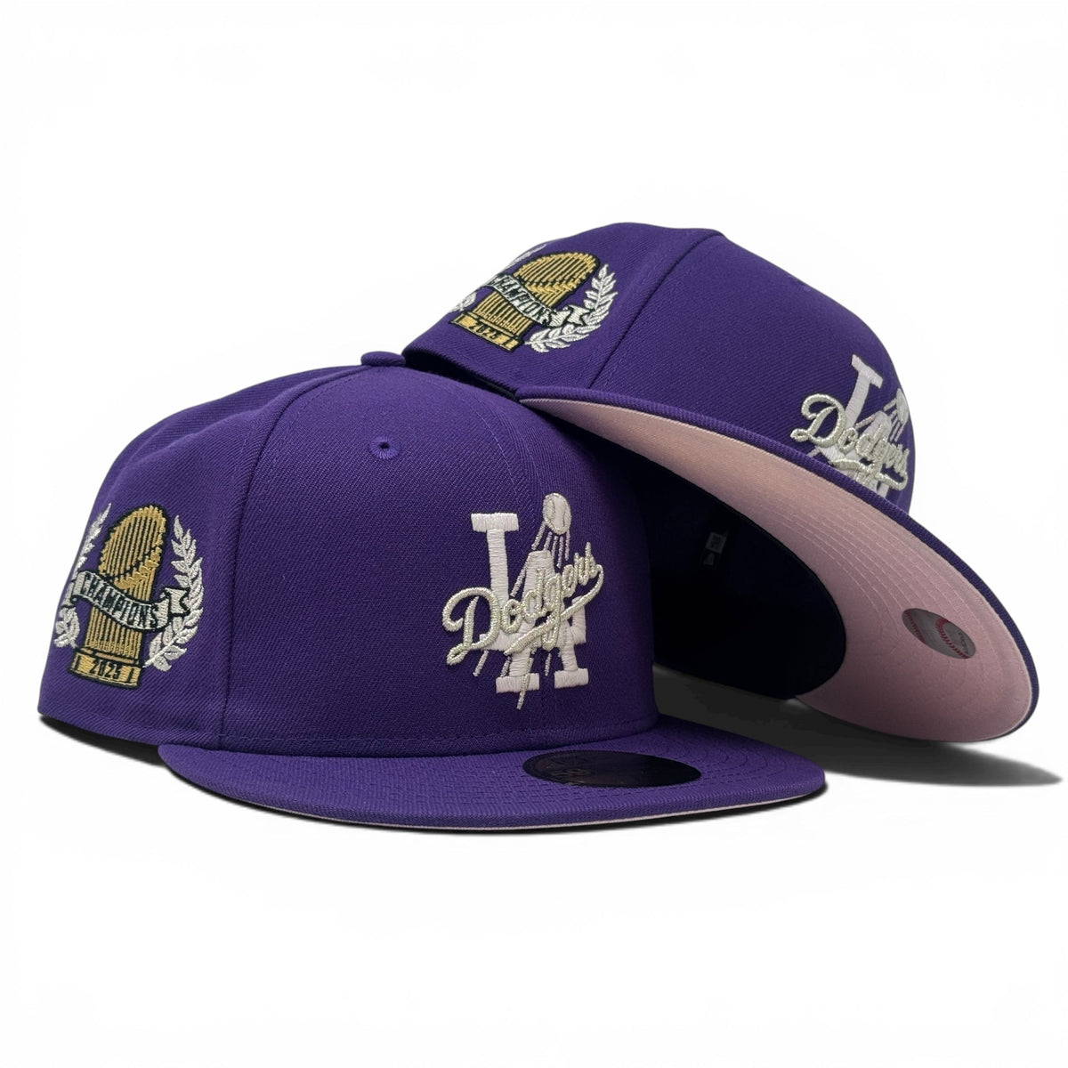 Los Angeles Dodgers 2025 World Champions Fitted Hat-Purple