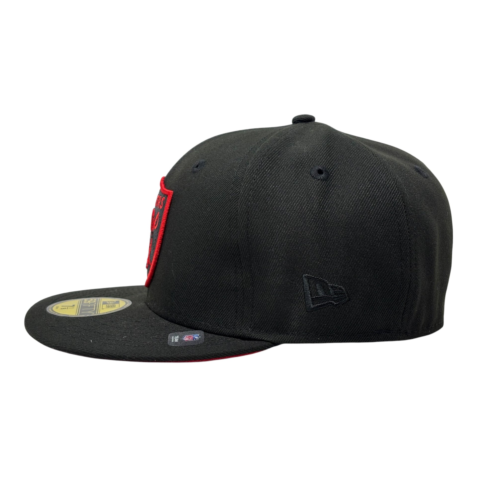 Oakland Raiders 60th Anniversary Red Brim 59Fifty Fitted Hats-Black