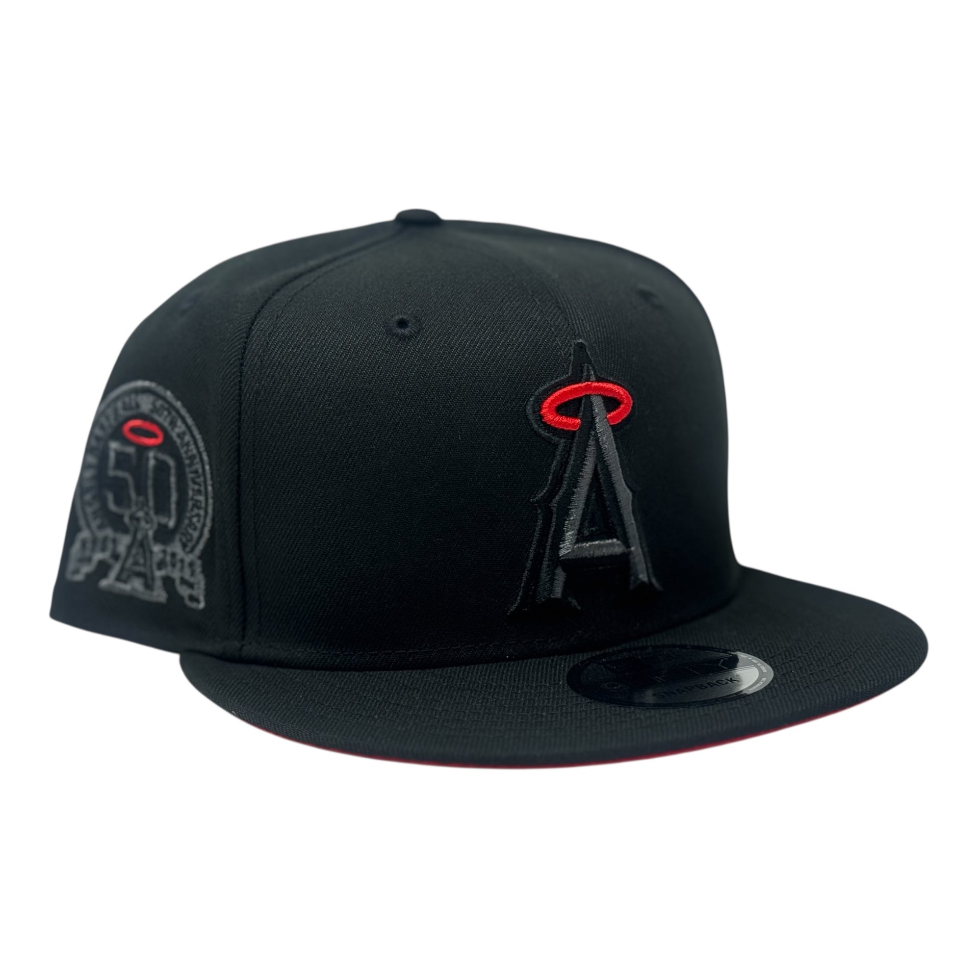 Los Angeles Angels 50th Anniversary Red Brim Snapback Hats