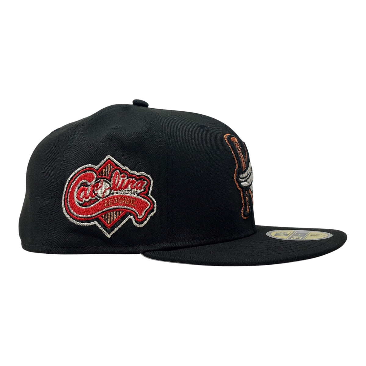Kinston Indians Carolina League Minor League 59Fifty New Era Fitted hat-Black