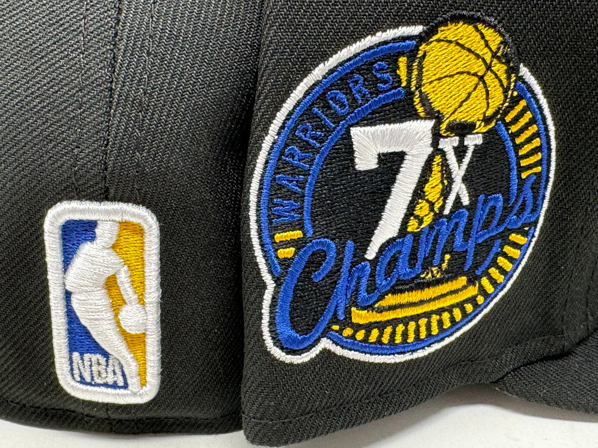 Golden States Warriors 7X NBA Champions 5950 New Era Fitted Hat- Black
