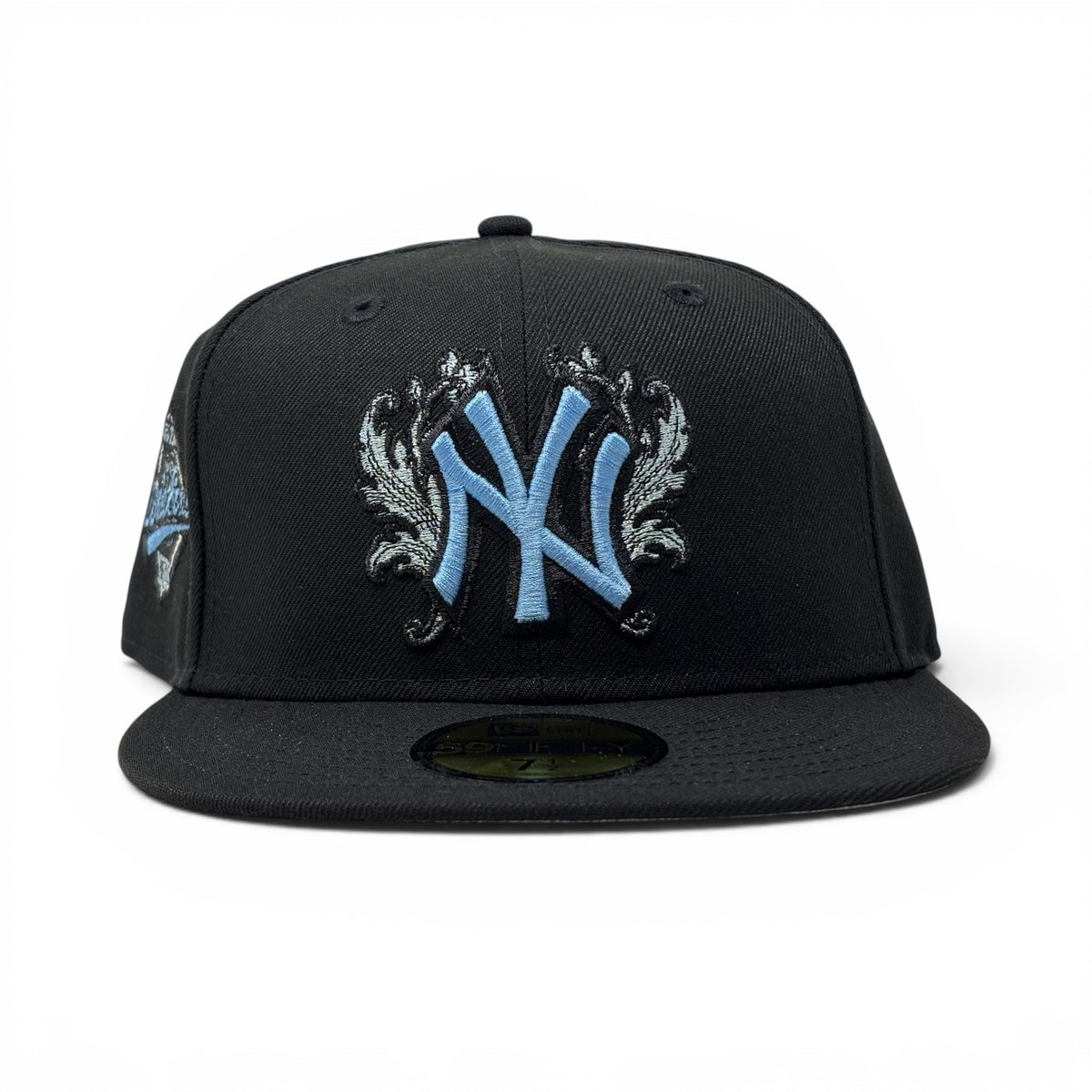 New York Yankees 1996 World Series iconic interlocking Fitted Hats-Black Sky