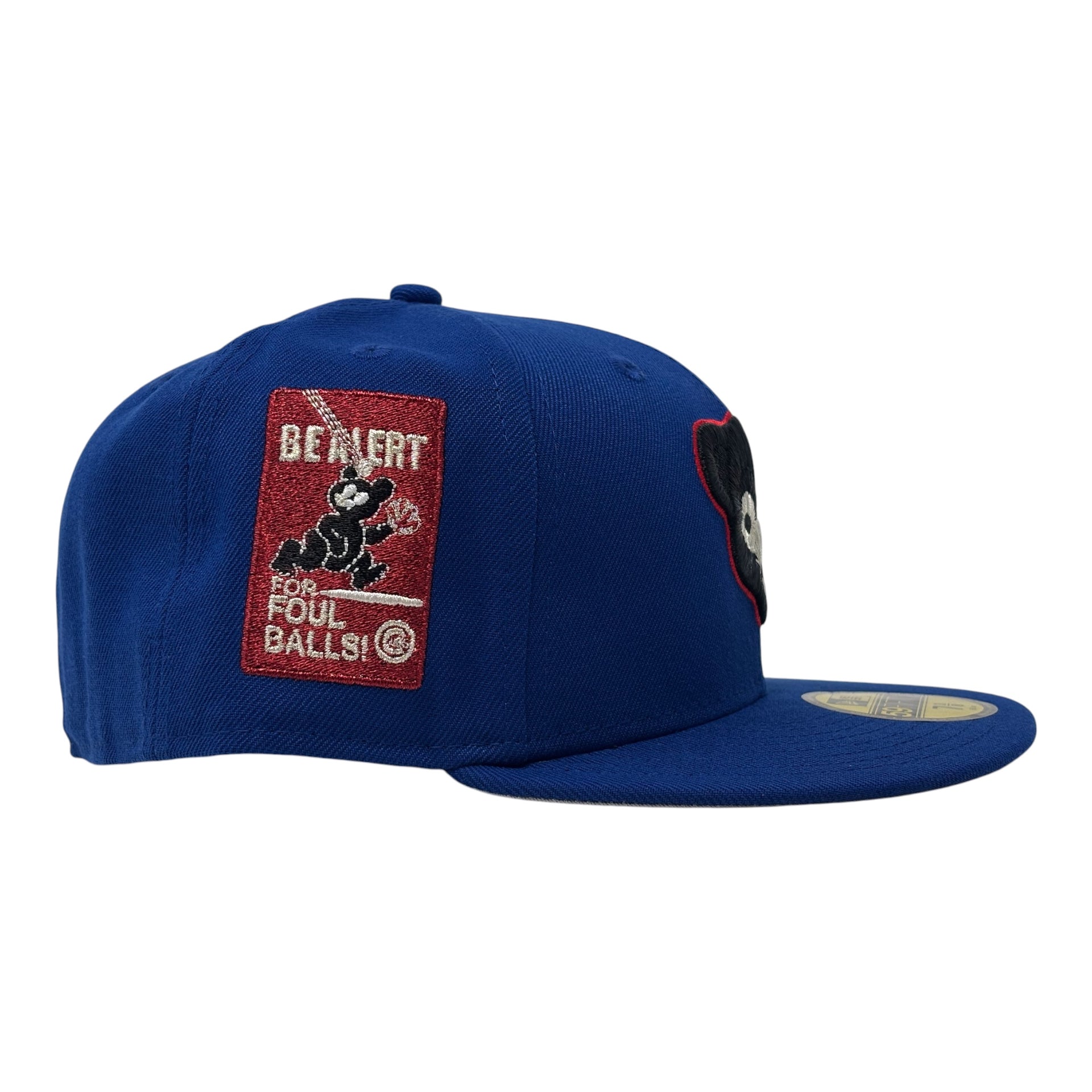 Chicago Cubs Be Alert Foul Ball Logo New Era Fitted Hats-Royal