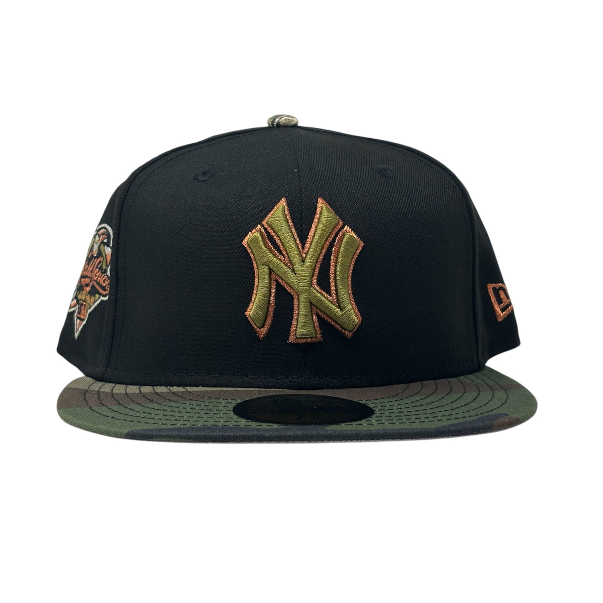 New York Yankees 2000 World Series Fitted Hats- Black Woodland Camo