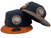 NEW YORK METS MR. METS MAN NAVY/ RUST ORANGE NEW ERA FITTED HAT