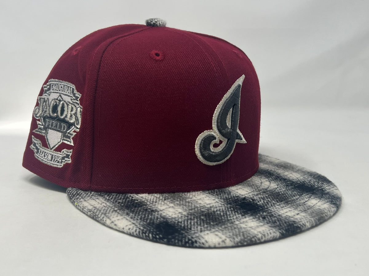 Cleveland Indians 1994 Inaugural Season Jacob Field "Flannel Plaid Visor" New Era Fitted Hat