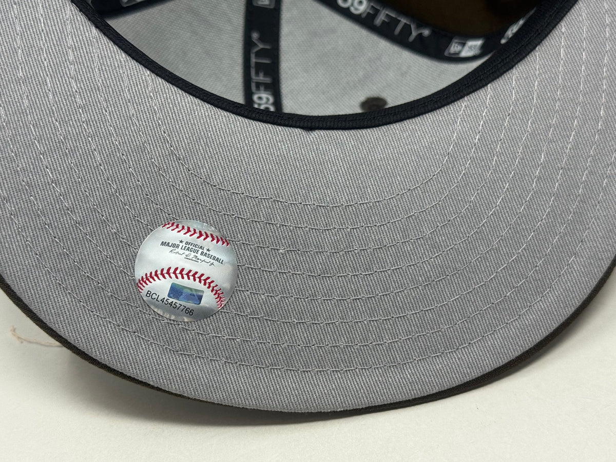 New York Yankees "Supercharged Logo" Fitted Hats-Brown