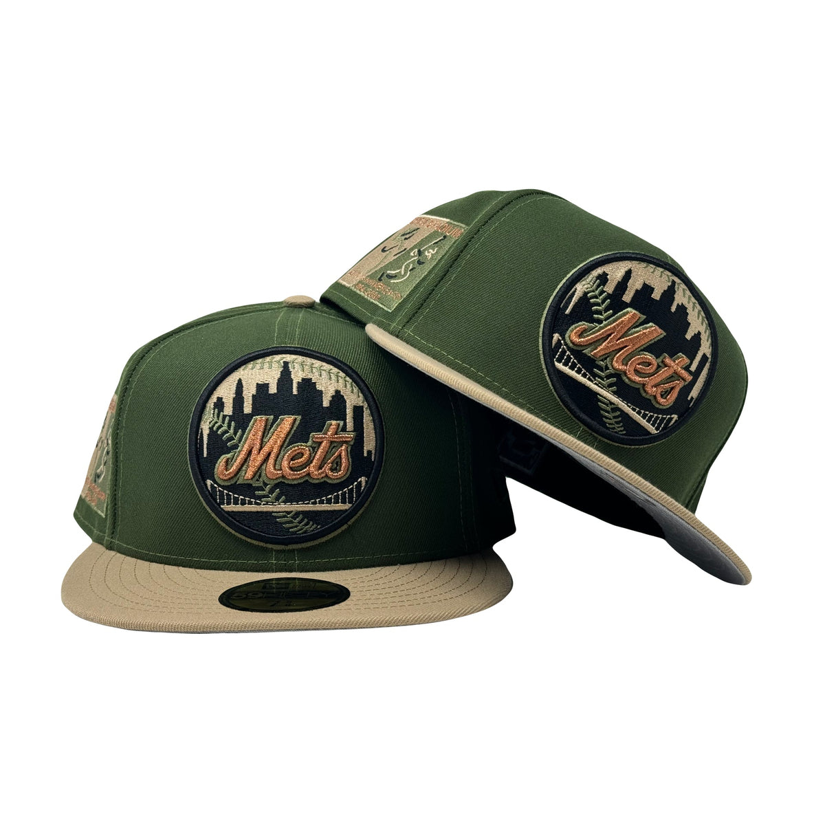 New York Mets Shea Stadium 40th Anniversary Olive Camel New Era Fitted Hat