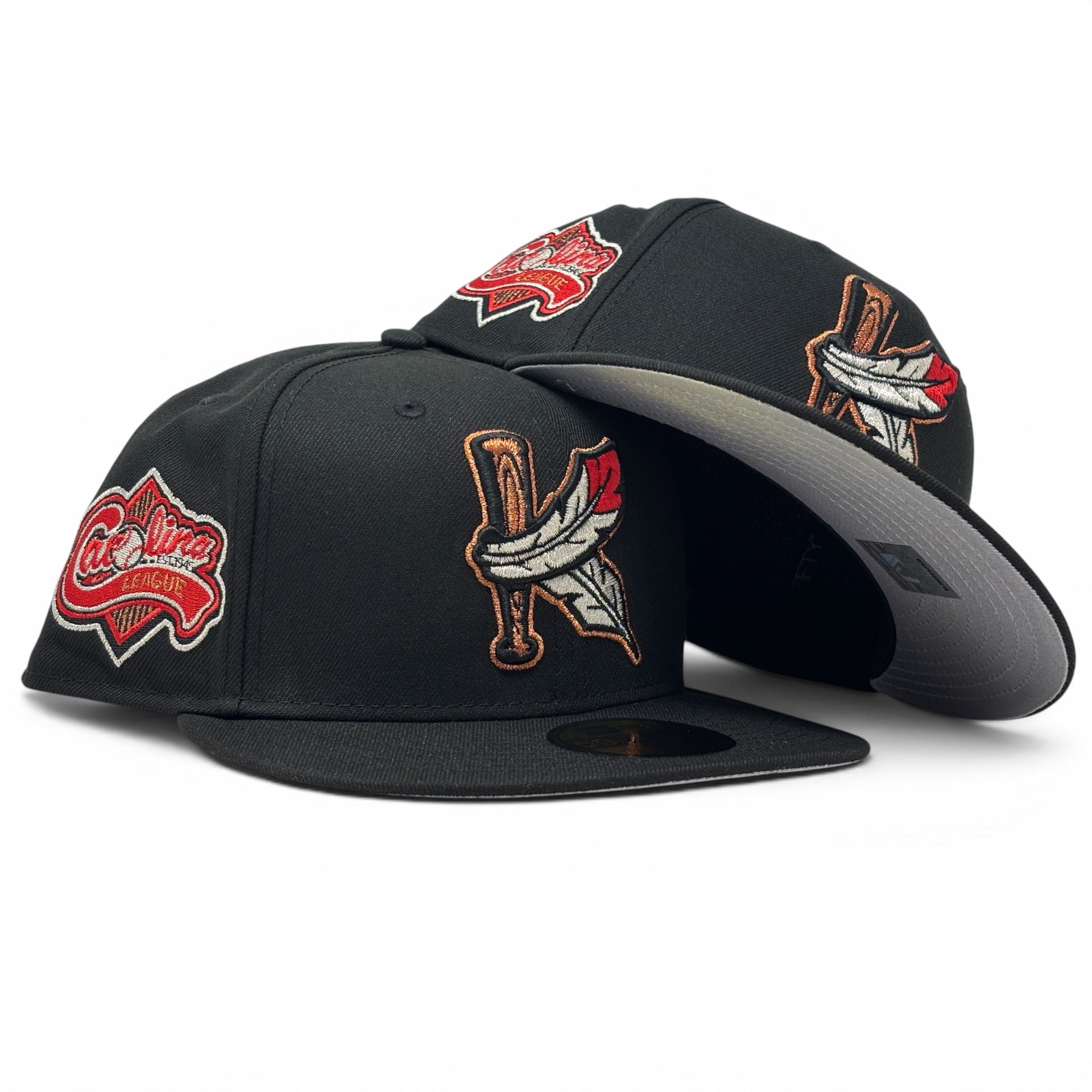 Kinston Indians Carolina League Minor League 59Fifty New Era Fitted hat-Black