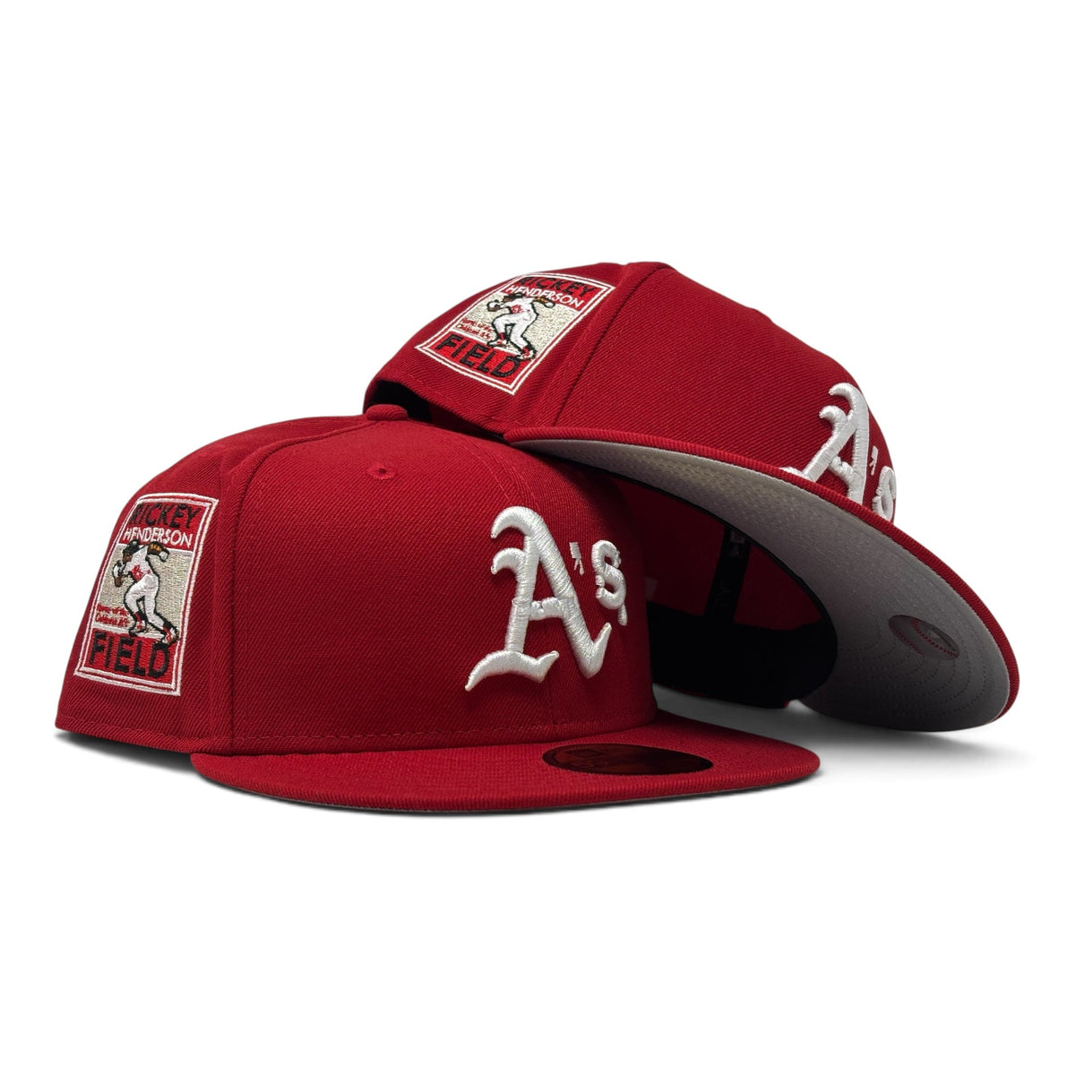 Oakland Athletics Rickey Handerson Field "Drip Pack" Fitted Hat-Red
