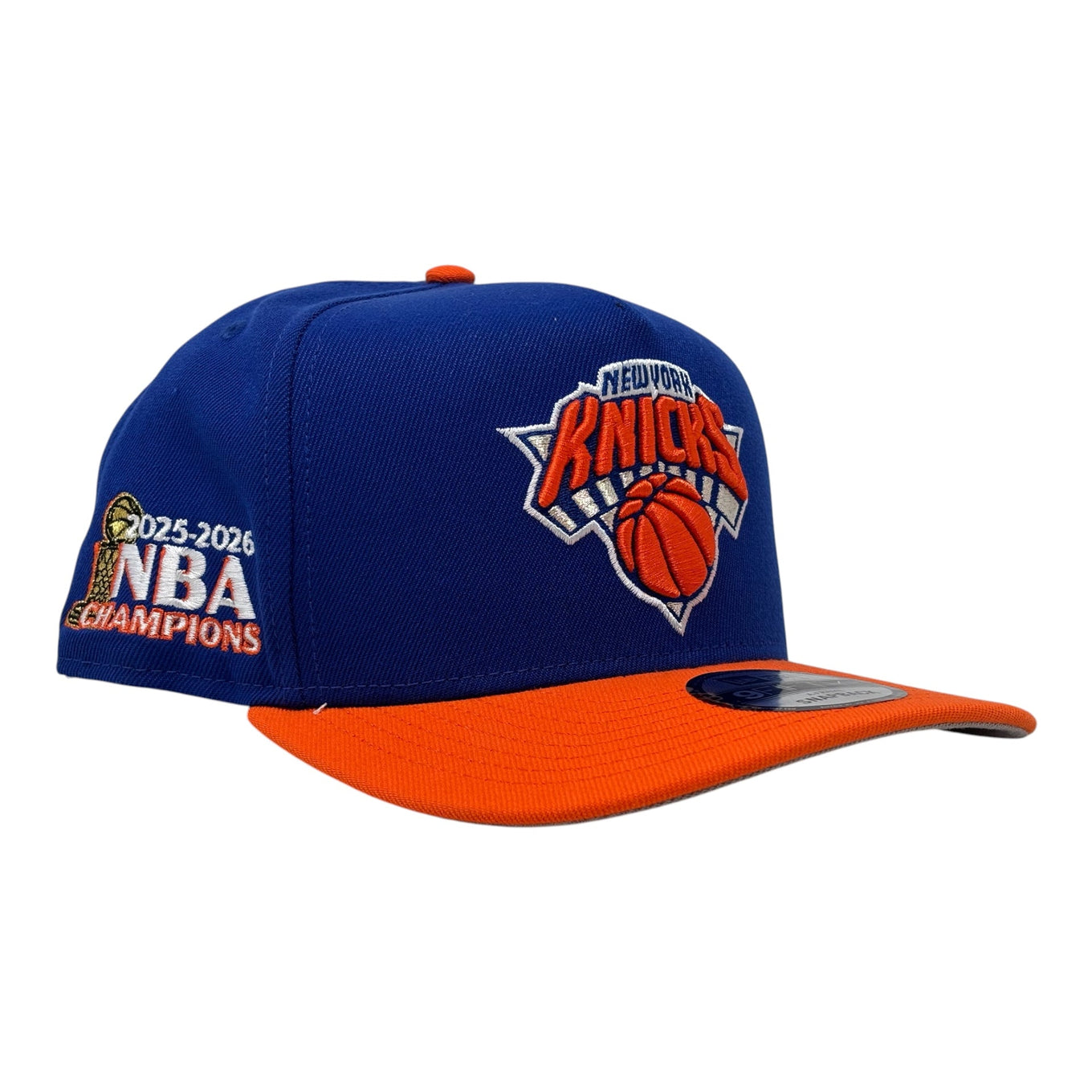 New York knicks 2026 NBA Champions 9Fifty pre-curved New Era Snapback-Royal Orange