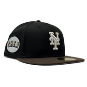 New York Mets Shea Stadium Pink Brim New Era Fitted Hats-Black Brown