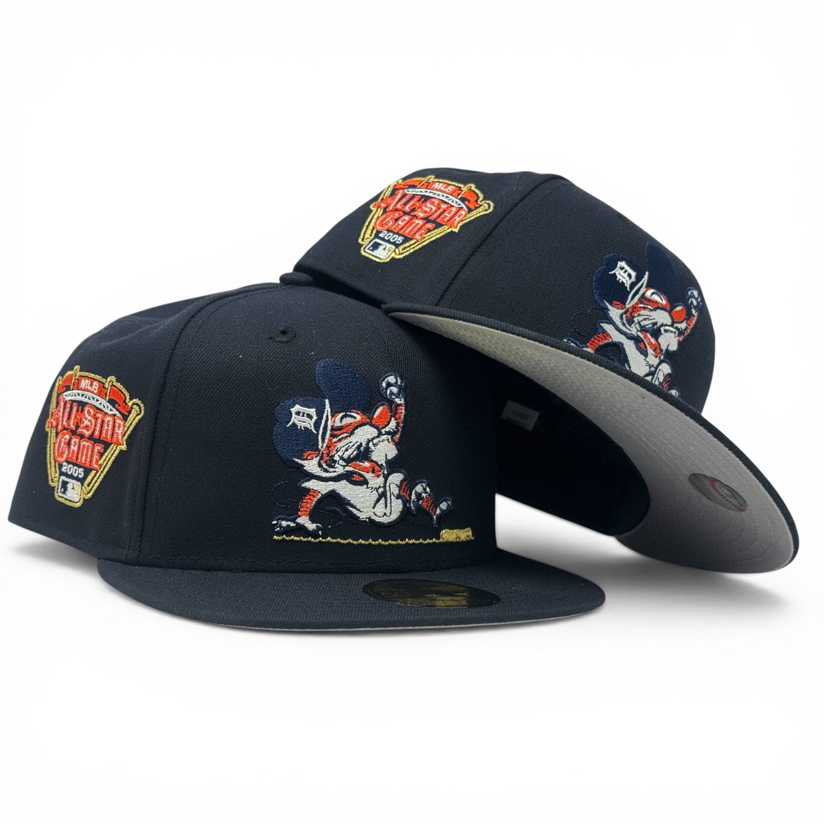 Detroit Tigers 2005 All Star Game Sliding Kitty New Era Fitted Hat-Navy