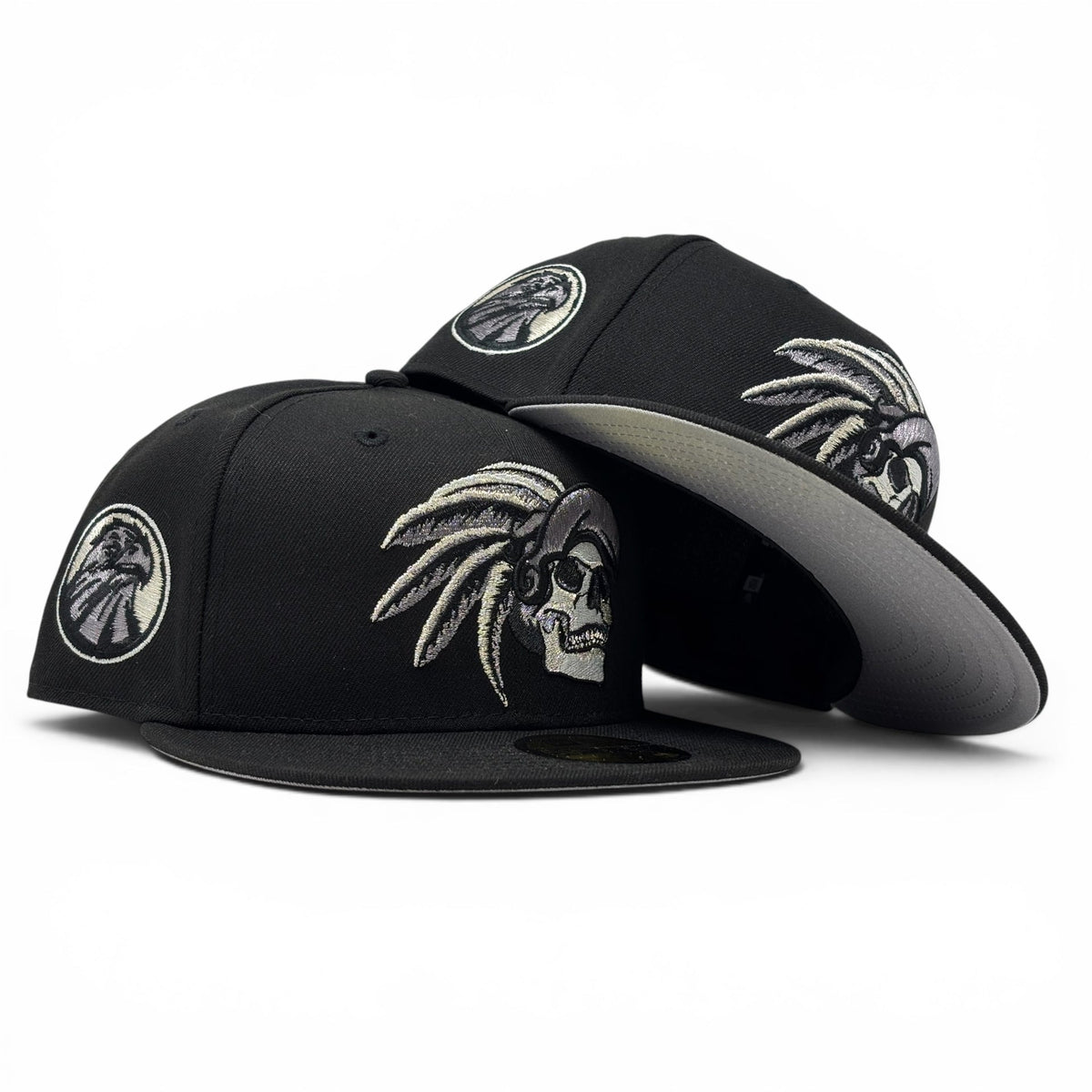 Aztec Skull Warriors New Era Fitted Hat-Black
