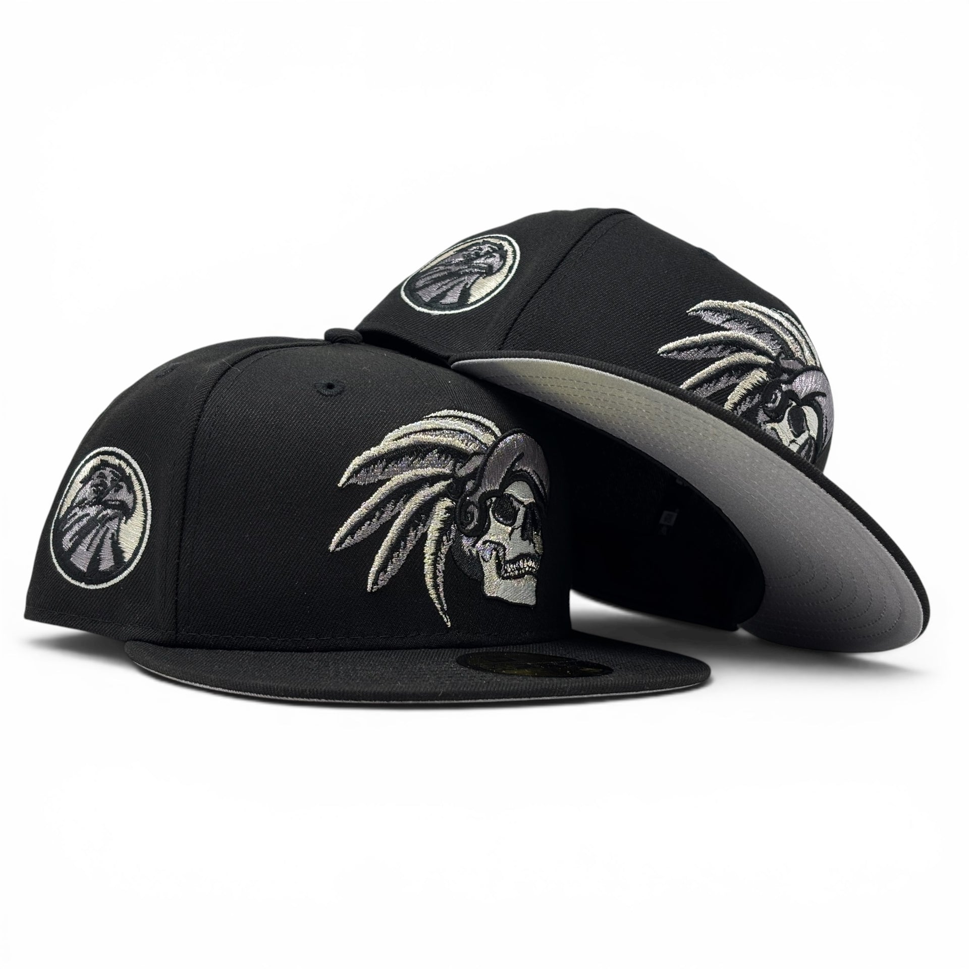 Aztec Skull Warriors New Era Fitted Hat-Black