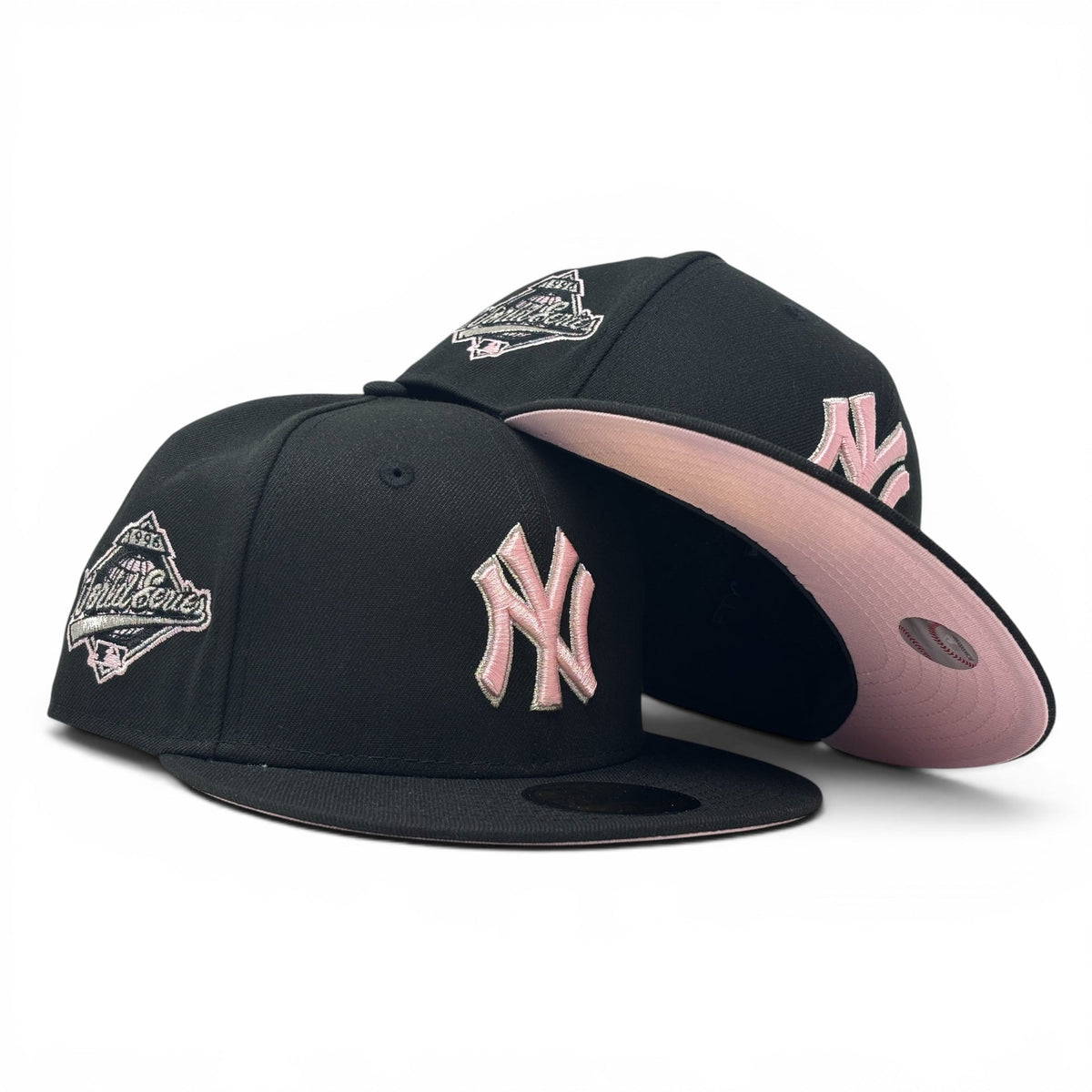 New York Yankees 1996 World Series Pink Brim New Era Fitted Hat-Black
