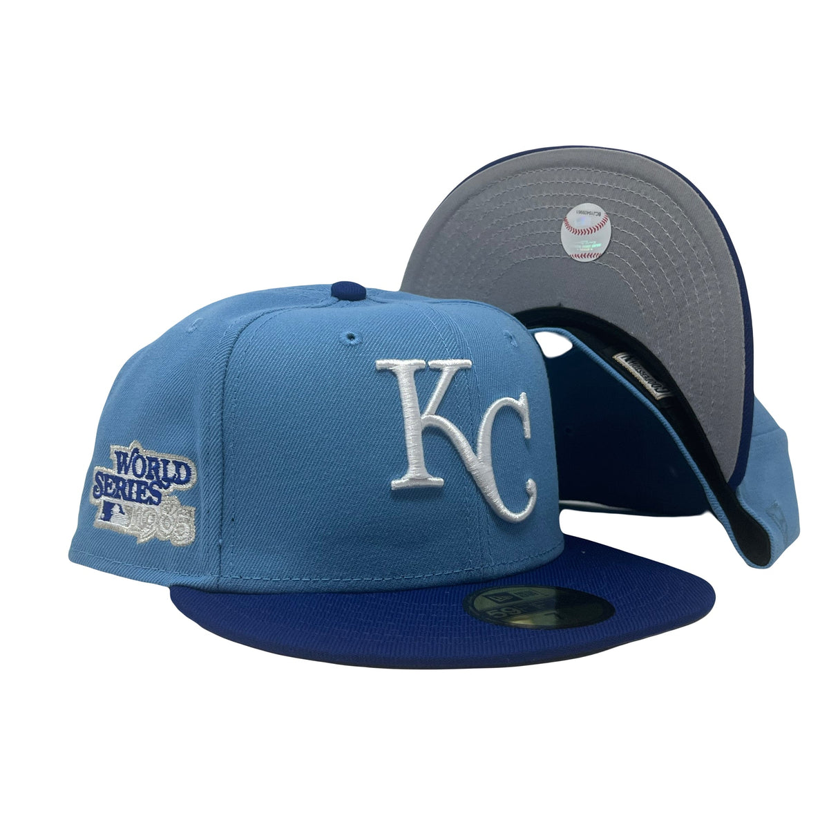 Kansas City Royals 1986 World Series Sky New Era Fitted Hat