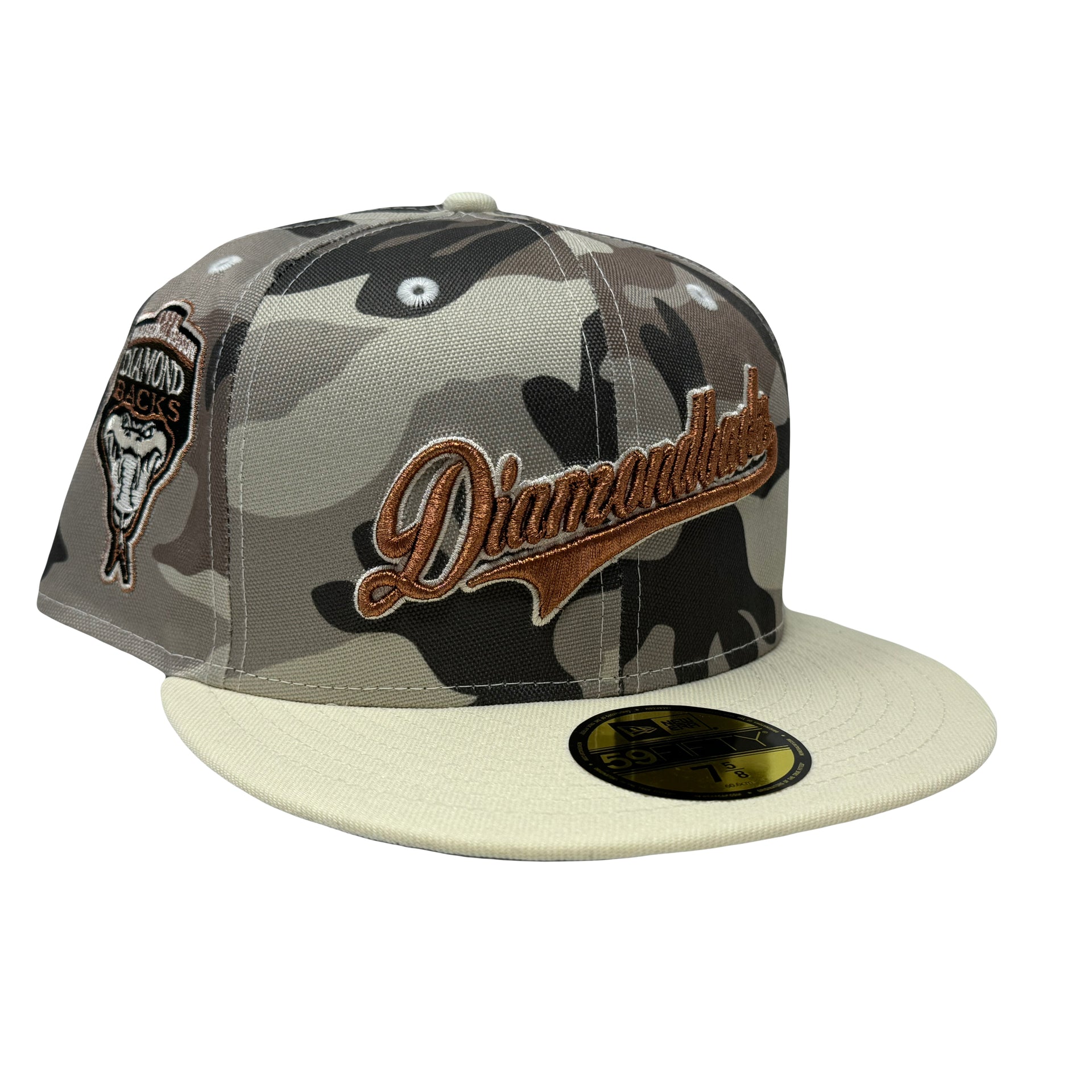 Arizona Diamondbacks 1998 Inaugural Season Paint Splatter Pack 5950 New Era Fitted Hat Light Tan