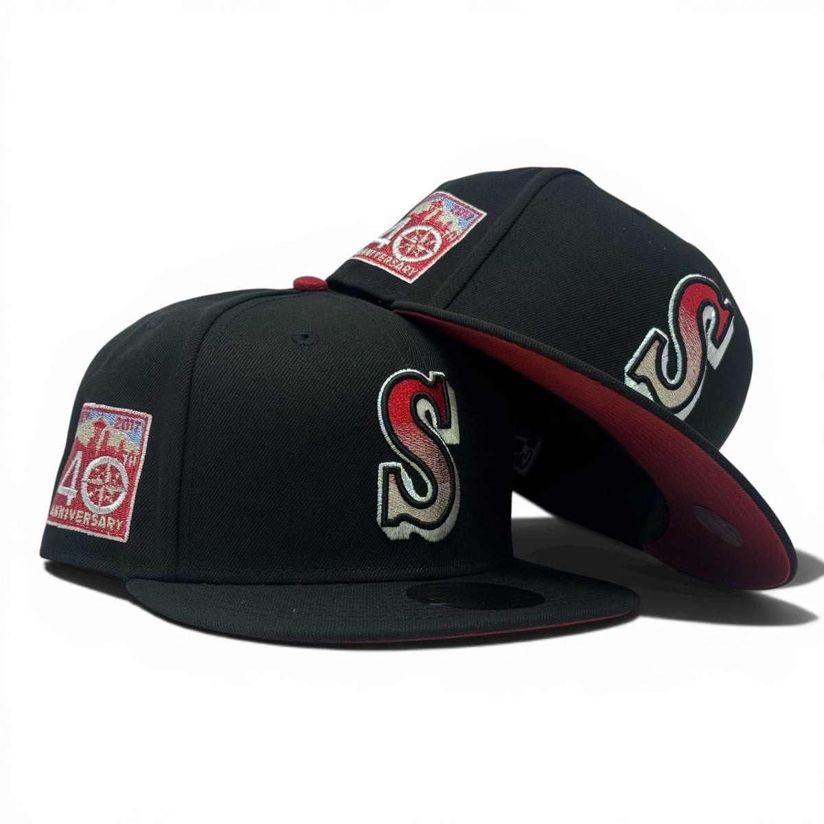 Seattle Mariners 40th Anniversary Gradient Logo Fitted Hats